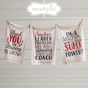 Mud Pie Grainsack Helping Me Grown Teacher Towel